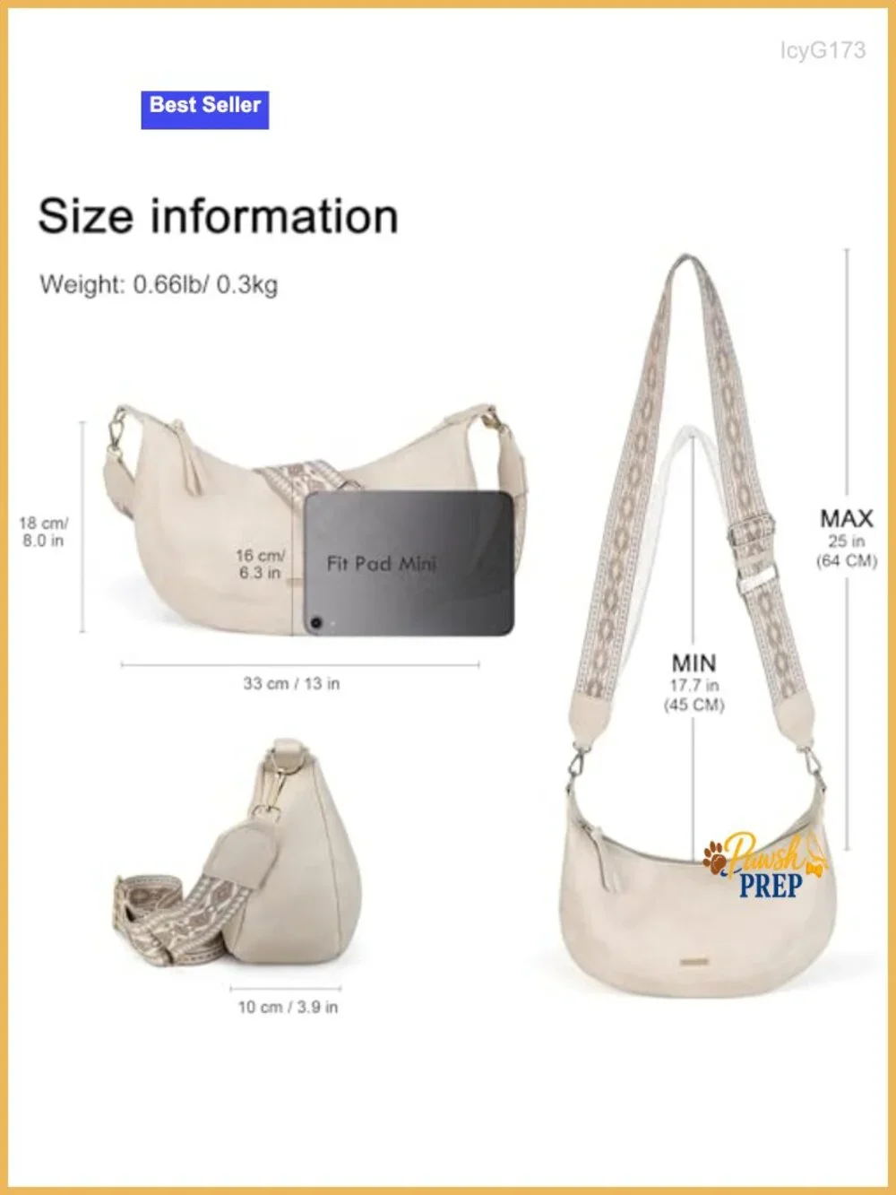 Boho Crescent Hobo Bag - Faux Leather Crossbody Purse with Multiple Pockets